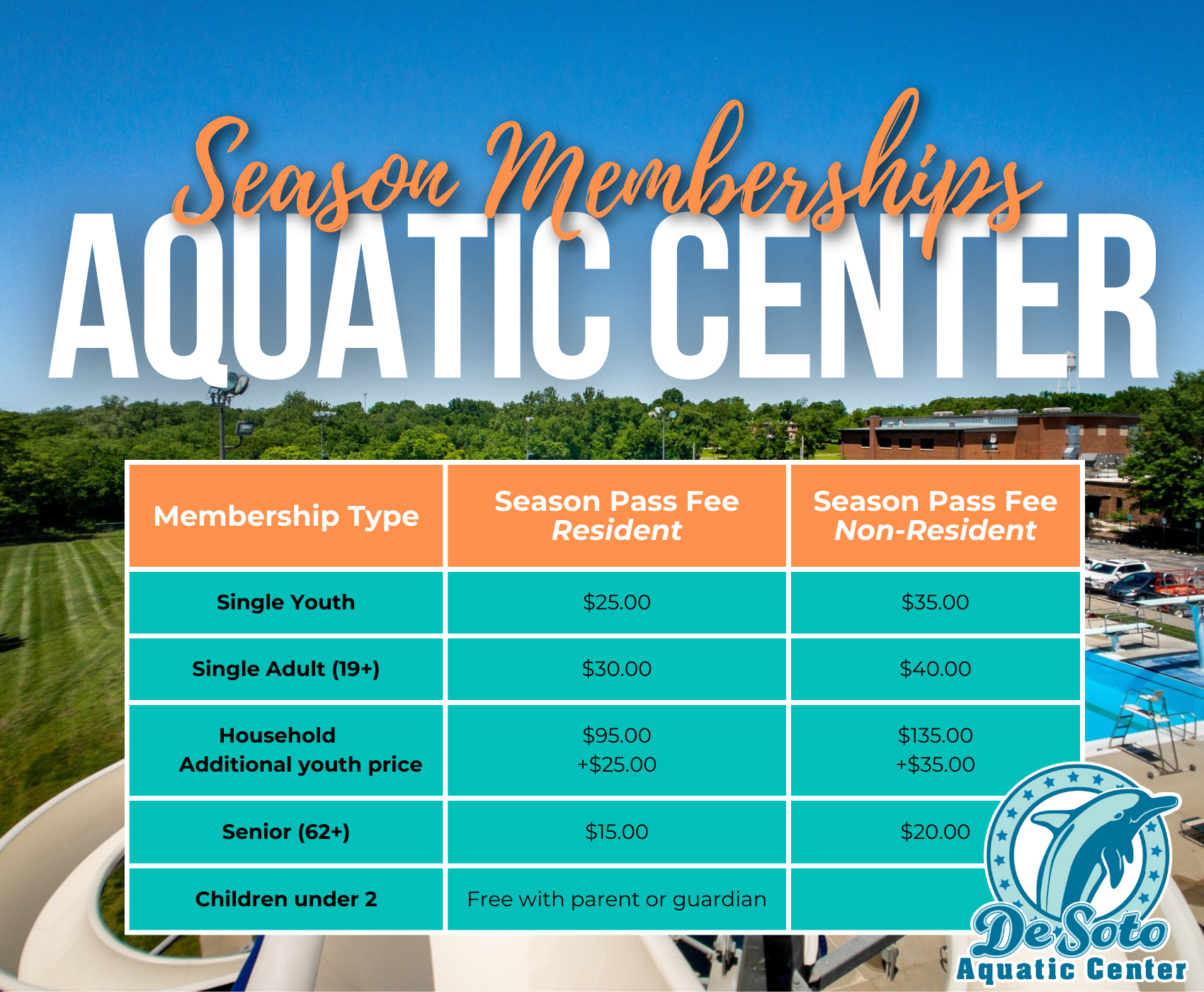 Aquatic Center - pool passes pricing