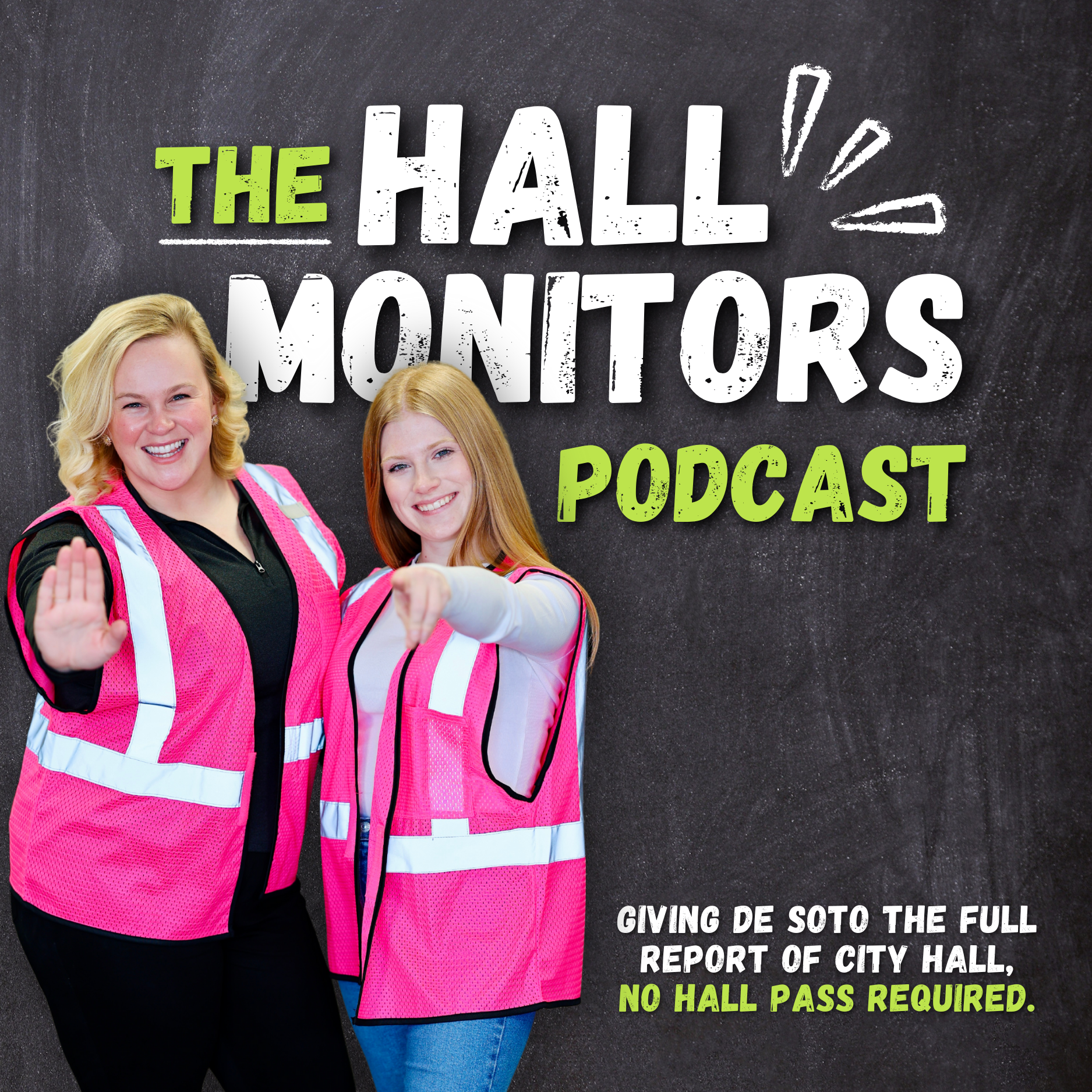 Two women posing playfully. 