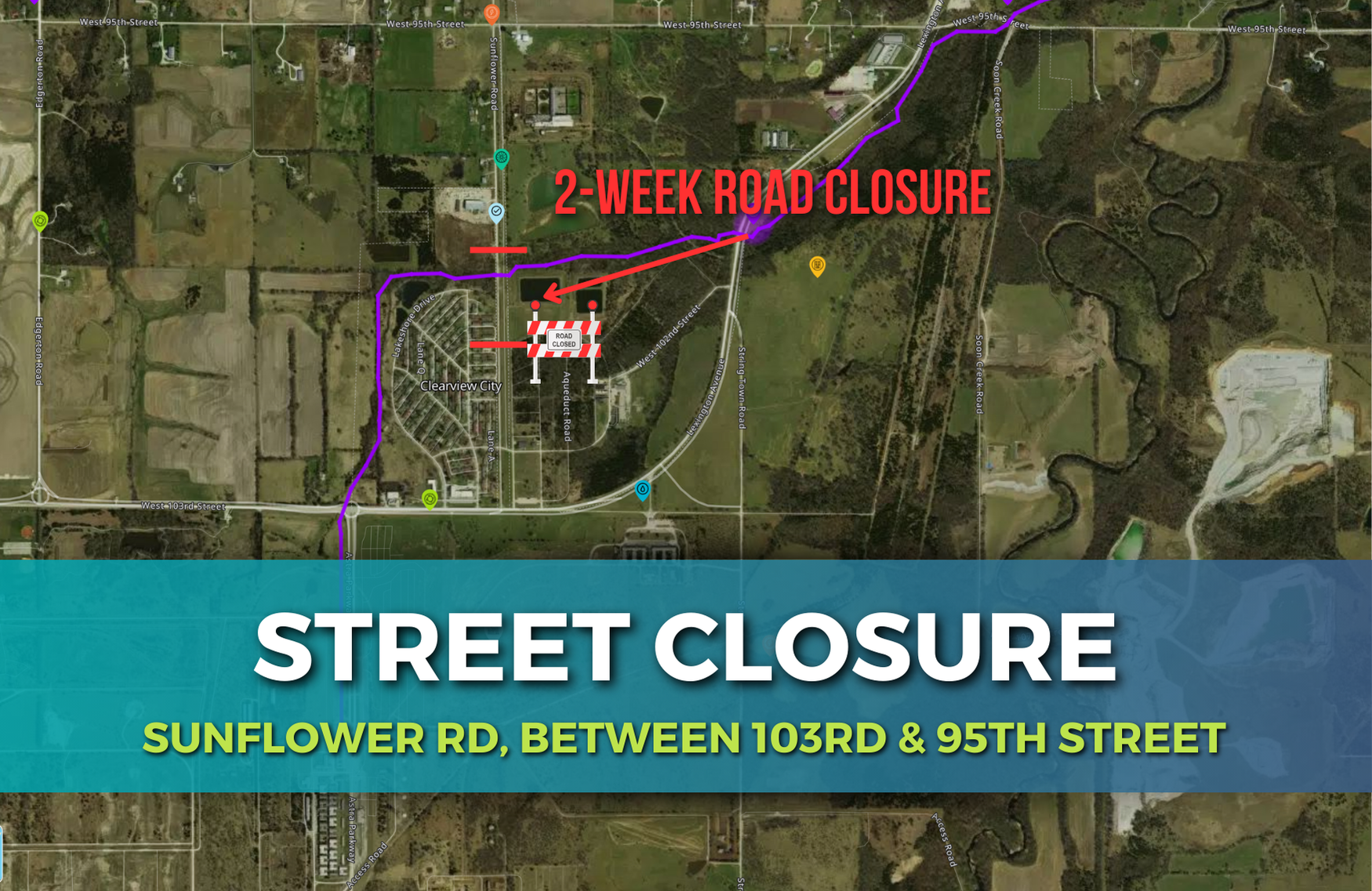 Sunflower Street Closure May 2025