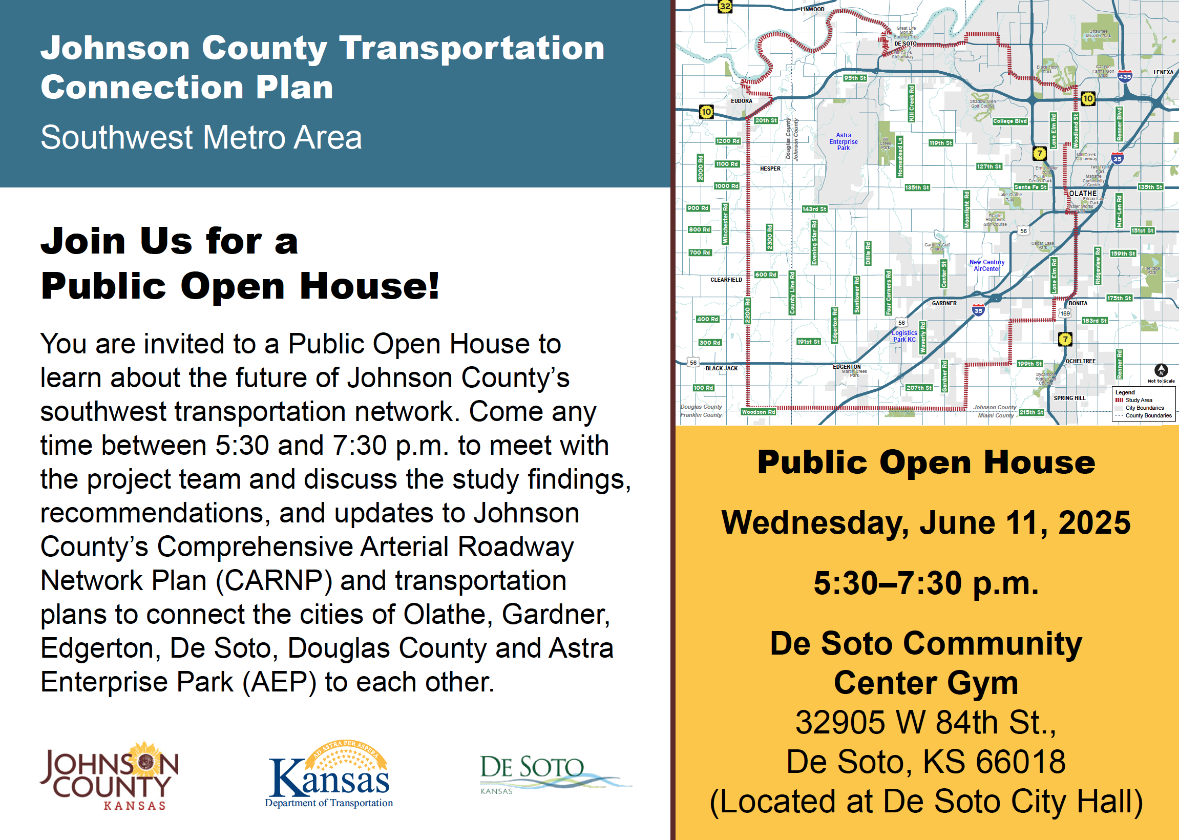JoCo Transportation Plan Open House Graphic