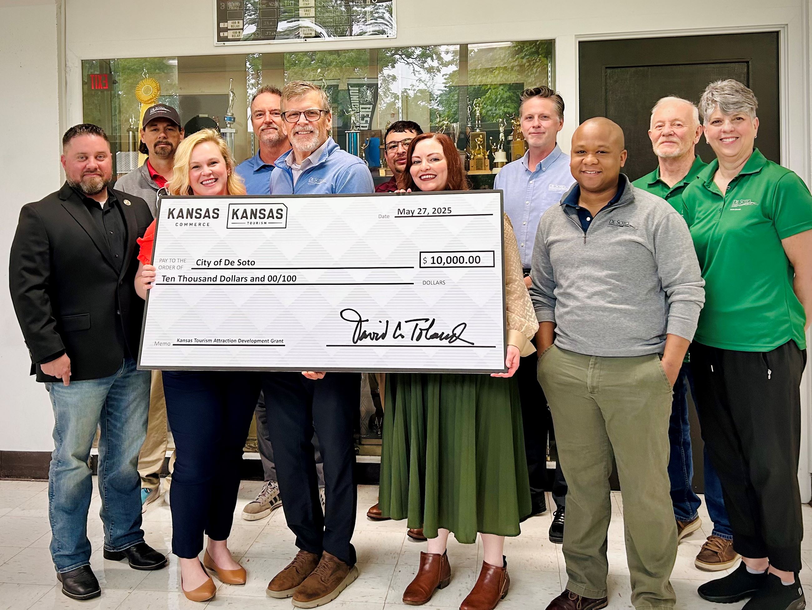 Disc Golf Course KS Tourism Grant Big Check Presentation