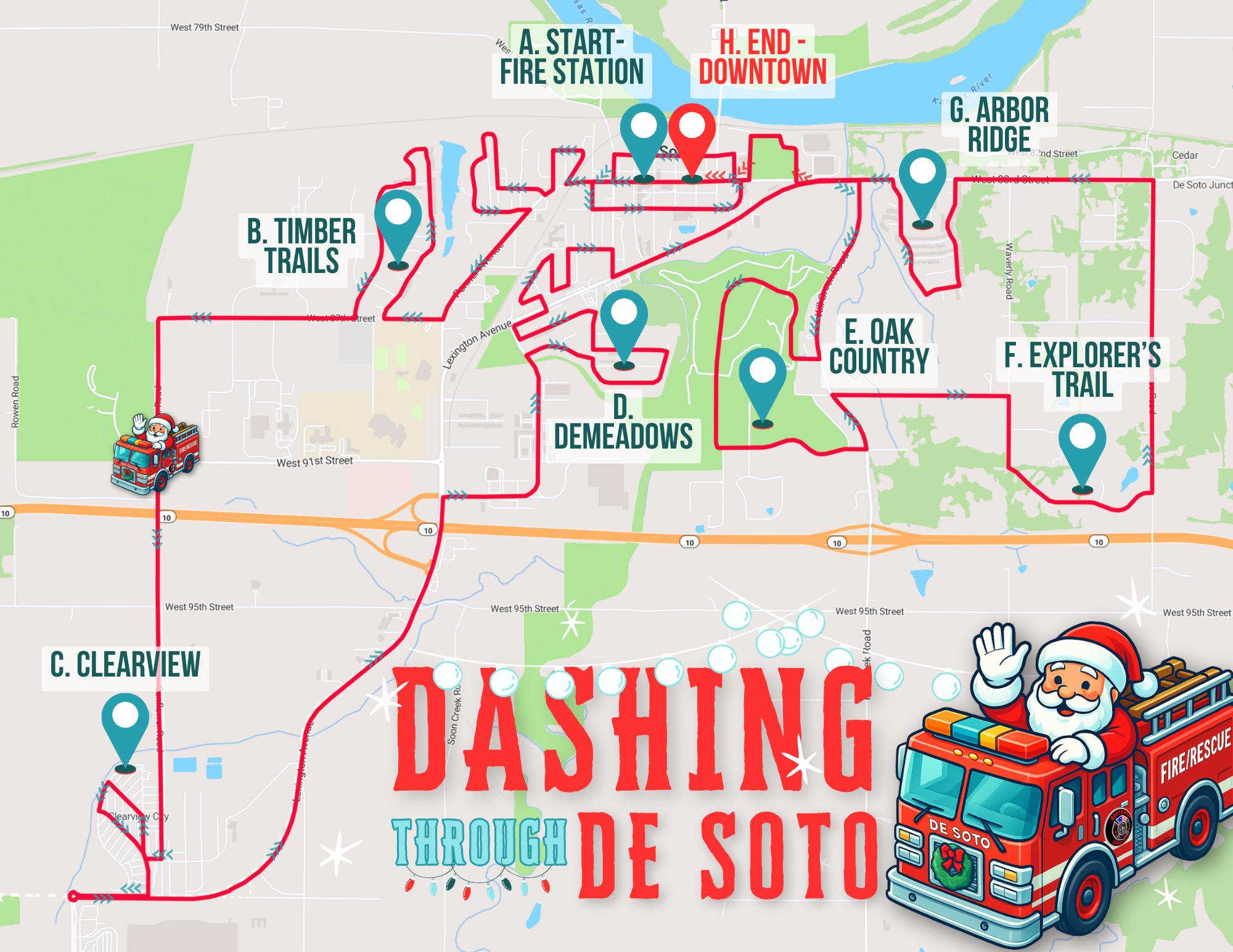 Dashing Through De Soto Map 2025